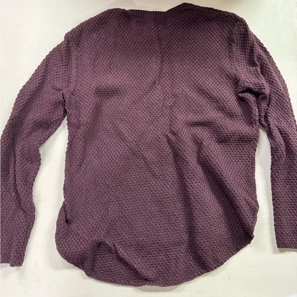 LOFT Textured Purple Long Sleeve Top - Picture 2 of 3
